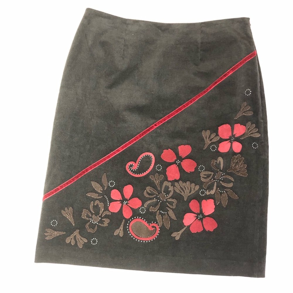 Grace Dane Lewis Brown Corduroy Skirt Size 6